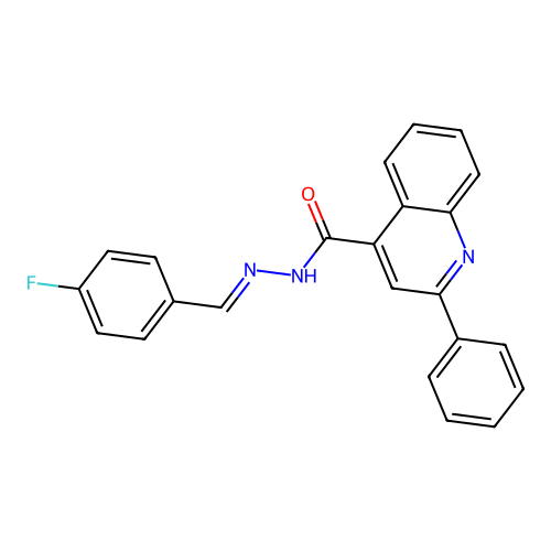N'-[(E)-(4-fluorophenyl)methylidene]-2-phenylquinoline-4-carbohydrazide structure