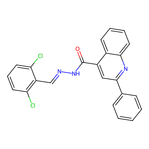 N'-[(E)-(2,6-dichlorophenyl)methylidene]-2-phenyl-4-quinolinecarbohydrazide structure