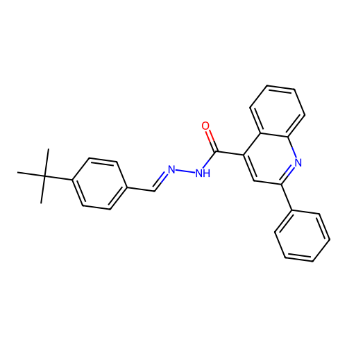 (E)-N'-(4-(tert-butyl)benzylidene)-2-phenylquinoline-4-carbohydrazide structure