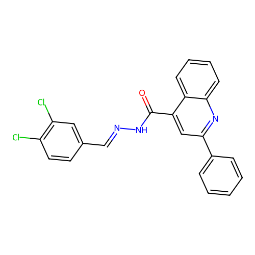 N'-[(E)-(3,4-dichlorophenyl)methylidene]-2-phenyl-4-quinolinecarbohydrazide structure