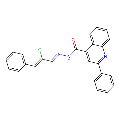 N'-(2-Chloro-3-phenyl-2-propenylidene)-2-phenyl-4-quinolinecarbohydrazide structure