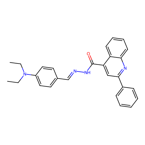 (E)-N'-(4-(diethylamino)benzylidene)-2-phenylquinoline-4-carbohydrazide structure