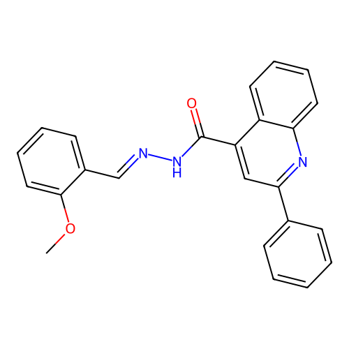 N'-[(E)-(2-methoxyphenyl)methylidene]-2-phenylquinoline-4-carbohydrazide structure