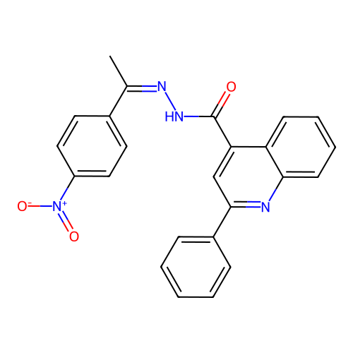 N'-[(1Z)-1-(4-nitrophenyl)ethylidene]-2-phenylquinoline-4-carbohydrazide structure