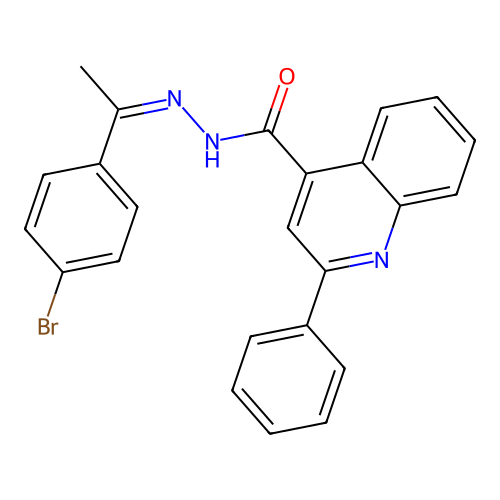 (Z)-N'-(1-(4-bromophenyl)ethylidene)-2-phenylquinoline-4-carbohydrazide structure