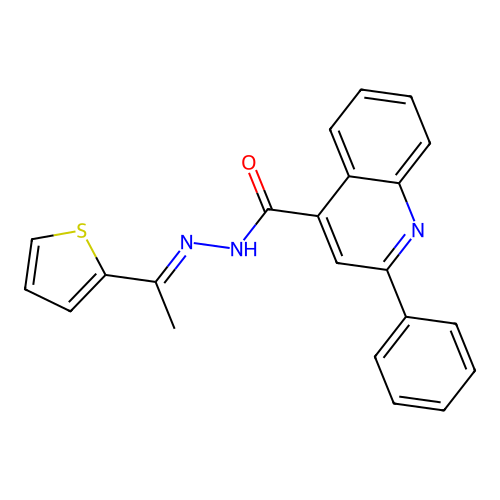 2-Phenyl-N'-(1-(2-thienyl)ethylidene)-4-quinolinecarbohydrazide structure