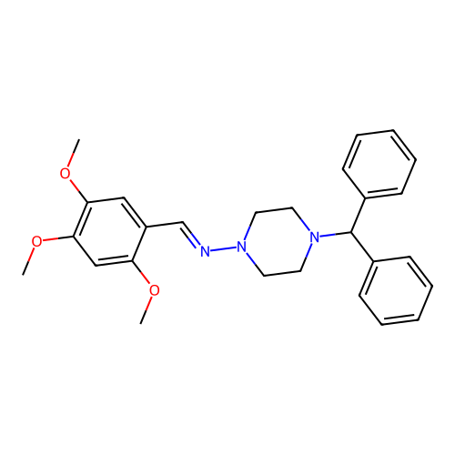 4-(diphenylmethyl)-N-[(E)-(2,4,5-trimethoxyphenyl)methylidene]piperazin-1-amine structure