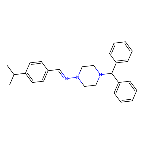 4-Benzhydryl-N-(4-isopropylbenzylidene)-1-piperazinamine structure