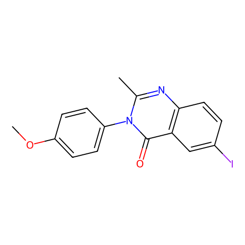 6-iodo-3-(4-methoxyphenyl)-2-methylquinazolin-4(3H)-one structure