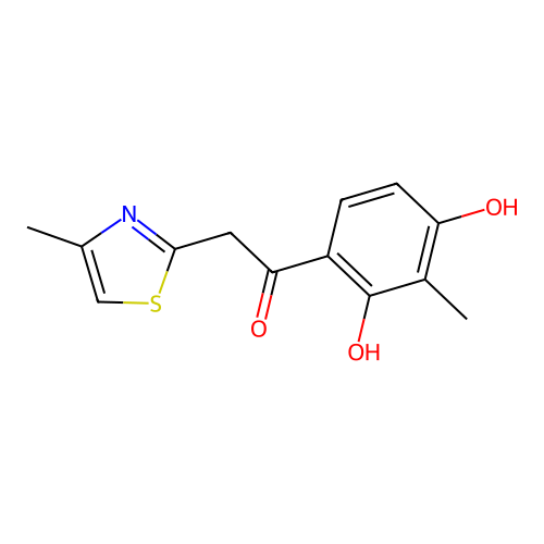 1-(2,4-Dihydroxy-3-methylphenyl)-2-(4-methyl-1,3-thiazol-2-yl)ethanone structure