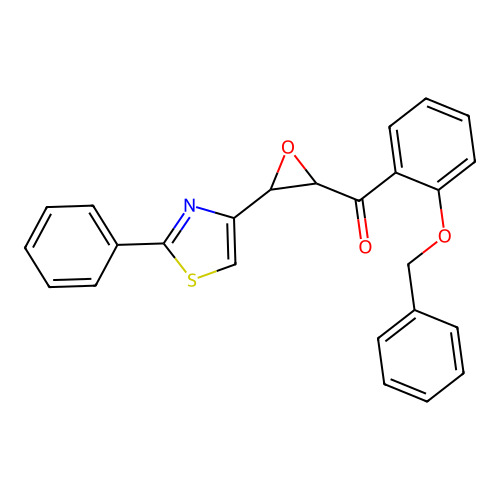 [2-(Benzyloxy)phenyl][3-(2-phenyl-1,3-thiazol-4-yl)oxiran-2-yl]methanone structure