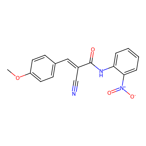 2-cyano-3-(4-methoxyphenyl)-N-(2-nitrophenyl)prop-2-enamide structure