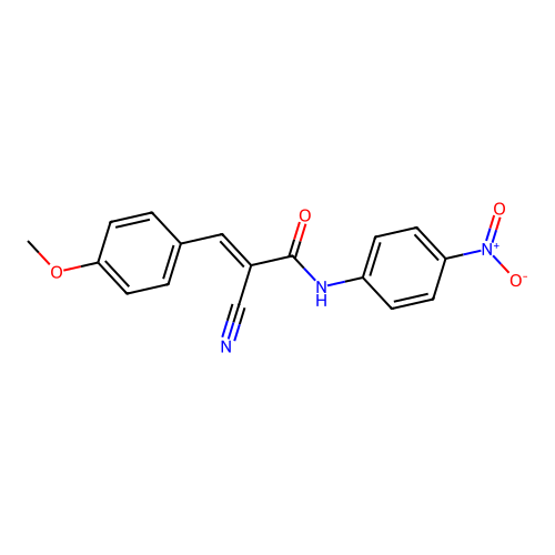 2-cyano-3-(4-methoxyphenyl)-N-(4-nitrophenyl)prop-2-enamide structure