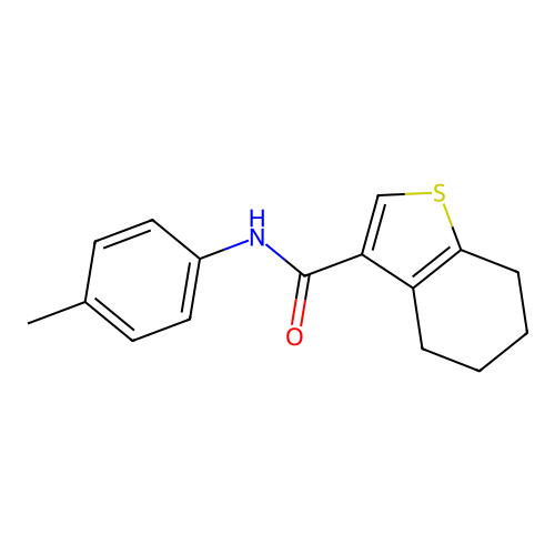 N-(4-methylphenyl)-4,5,6,7-tetrahydro-1-benzothiophene-3-carboxamide structure