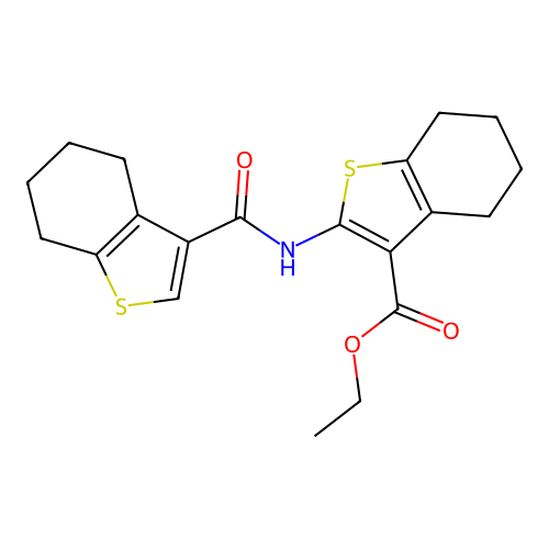 ETHYL 2-(4,5,6,7-TETRAHYDRO-1-BENZOTHIOPHENE-3-AMIDO)-4,5,6,7-TETRAHYDRO-1-BENZOTHIOPHENE-3-CARBOXYLATE structure