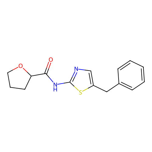 N-(5-benzyl-1,3-thiazol-2-yl)oxolane-2-carboxamide structure