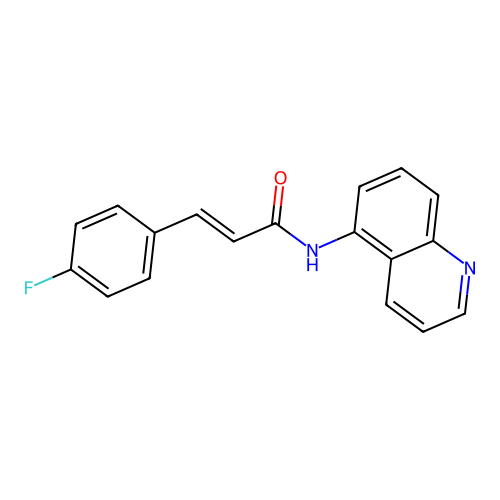 (2E)-3-(4-fluorophenyl)-N-(quinolin-5-yl)prop-2-enamide structure
