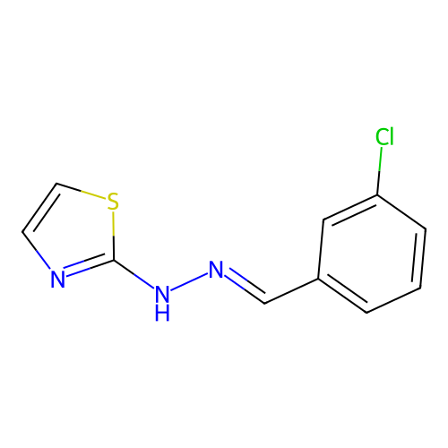 N-[(3-chlorophenyl)methylideneamino]-1,3-thiazol-2-amine structure