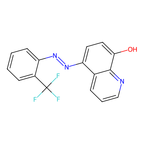 (5E)-5-[[2-(trifluoromethyl)phenyl]hydrazinylidene]quinolin-8-one structure