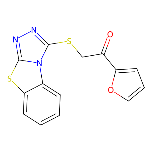 1-(2-Furanyl)-2-([1,2,4]triazolo[3,4-b][1,3]benzothiazol-1-ylthio)ethanone structure