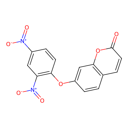7-(2,4-dinitrophenoxy)-2H-chromen-2-one structure