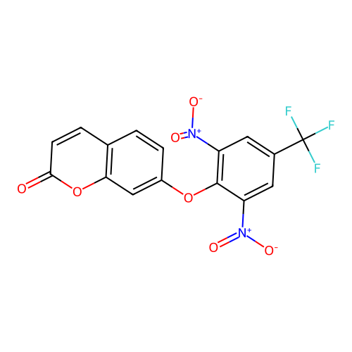 7-[2,6-dinitro-4-(trifluoromethyl)phenoxy]-2H-chromen-2-one structure