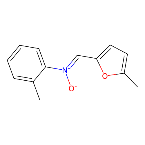 (Z)-2-methyl-N-((5-methylfuran-2-yl)methylene)aniline oxide structure