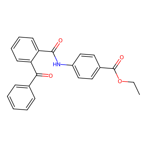 Benzoic acid, 4-[(2-benzoyl)benzoylamino]-, ethyl ester structure