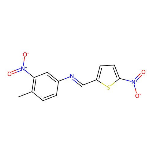 4-methyl-3-nitro-N-[(5-nitro-2-thienyl)methylene]aniline structure