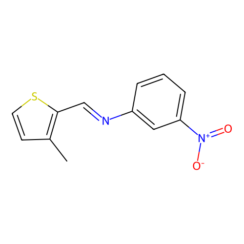 Thiophene, 2-(3-nitrophenyliminomethyl)-3-methyl- structure