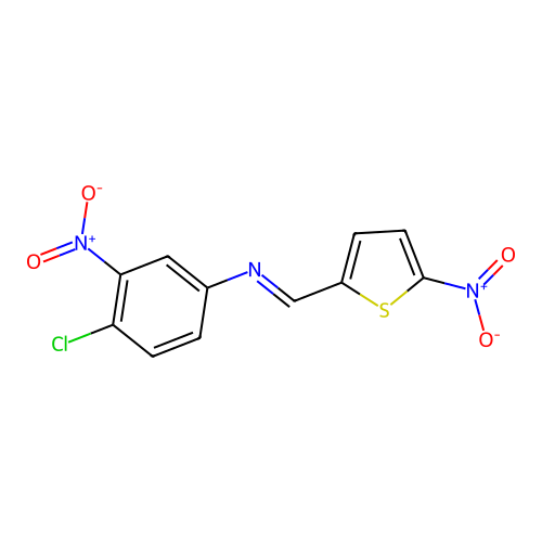 4-chloro-3-nitro-N-[(5-nitro-2-thienyl)methylene]aniline structure