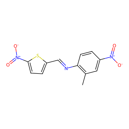 2-methyl-4-nitro-N-[(5-nitro-2-thienyl)methylene]aniline structure