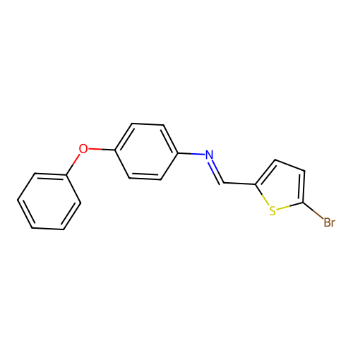 N-[(5-bromo-2-thienyl)methylene]-4-phenoxyaniline structure