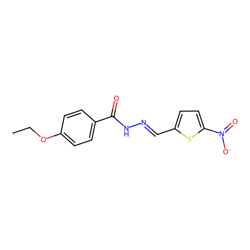 4-ethoxy-N-[(E)-(5-nitrothiophen-2-yl)methylideneamino]benzamide structure