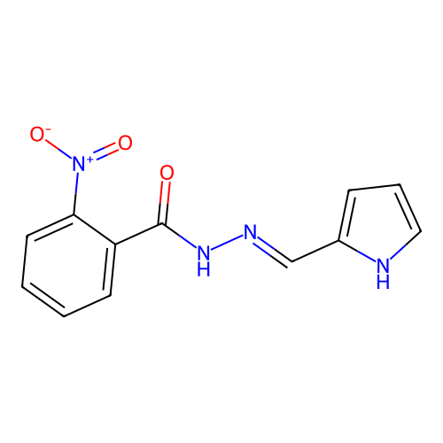 2-nitro-N-(1H-pyrrol-2-ylmethylideneamino)benzamide structure