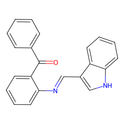 {2-[(1H-indol-3-ylmethylene)amino]phenyl}(phenyl)methanone structure