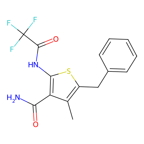 5-Benzyl-4-methyl-2-[(trifluoroacetyl)amino]thiophene-3-carboxamide structure