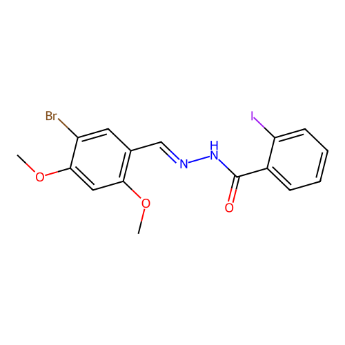 N'-(5-bromo-2,4-dimethoxybenzylidene)-2-iodobenzohydrazide structure