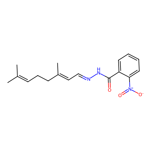 N'-(3,7-dimethyl-2,6-octadienylidene)-2-nitrobenzohydrazide structure