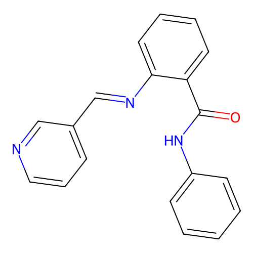 N-phenyl-2-[(3-pyridinylmethylene)amino]benzamide structure