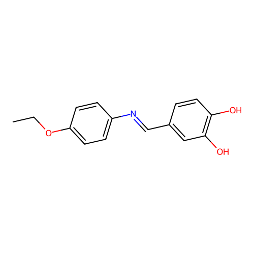 4-{(E)-[(4-ethoxyphenyl)imino]methyl}benzene-1,2-diol structure