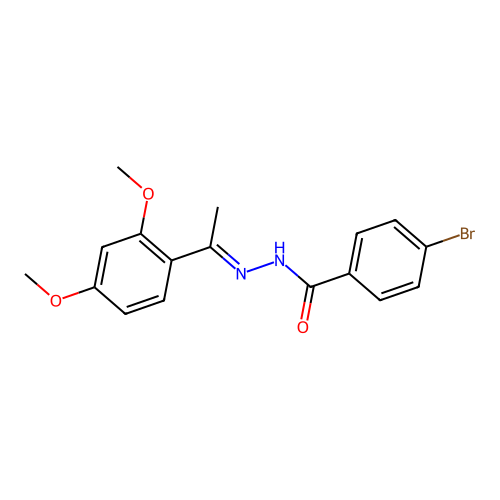 4-bromo-N'-[(1E)-1-(2,4-dimethoxyphenyl)ethylidene]benzohydrazide structure