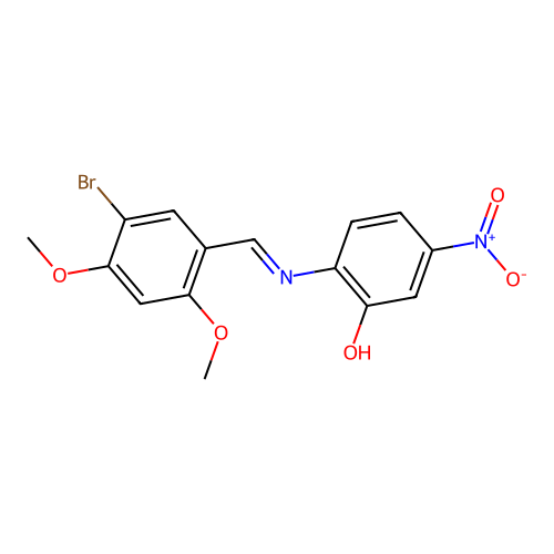 2-{[(E)-(5-bromo-2,4-dimethoxyphenyl)methylidene]amino}-5-nitrophenol structure