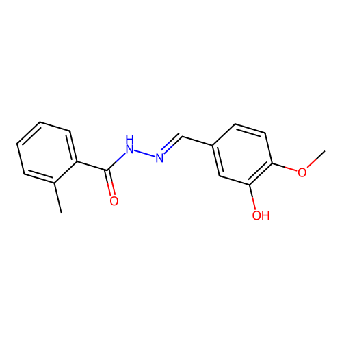 N'-(3-hydroxy-4-methoxybenzylidene)-2-methylbenzohydrazide structure