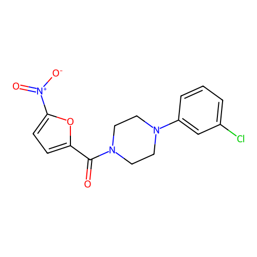 1-(3-Chlorophenyl)-4-(5-nitro-2-furoyl)piperazine structure