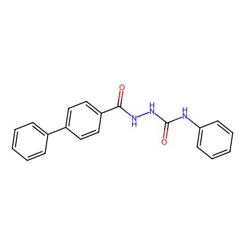 2-(4-biphenylylcarbonyl)-N-phenylhydrazinecarboxamide structure