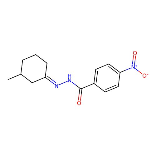 N'-[(1E)-3-methylcyclohexylidene]-4-nitrobenzohydrazide structure