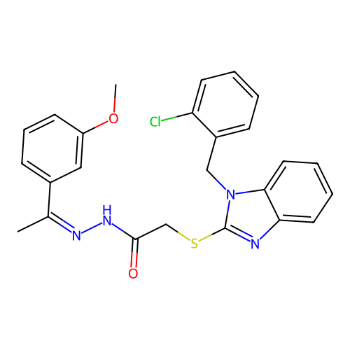 2-{[1-(2-CHLOROBENZYL)-1H-BENZIMIDAZOL-2-YL]SULFANYL}-N'-[(E)-1-(3-METHOXYPHENYL)ETHYLIDENE]ACETOHYDRAZIDE structure