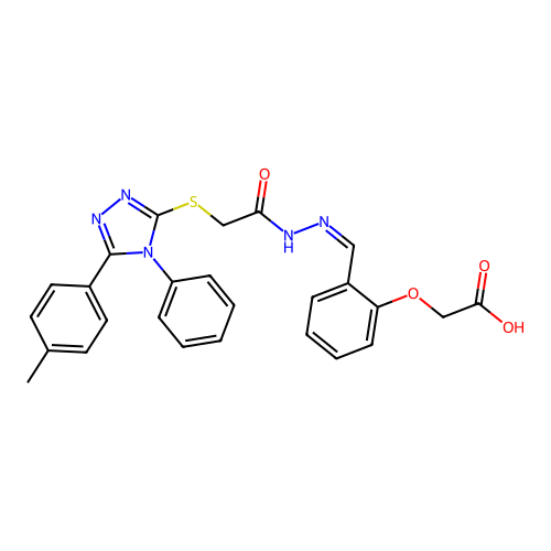 (2-{(E)-[({[5-(4-METHYLPHENYL)-4-PHENYL-4H-1,2,4-TRIAZOL-3-YL]SULFANYL}ACETYL)HYDRAZONO]METHYL}PHENOXY)ACETIC ACID structure