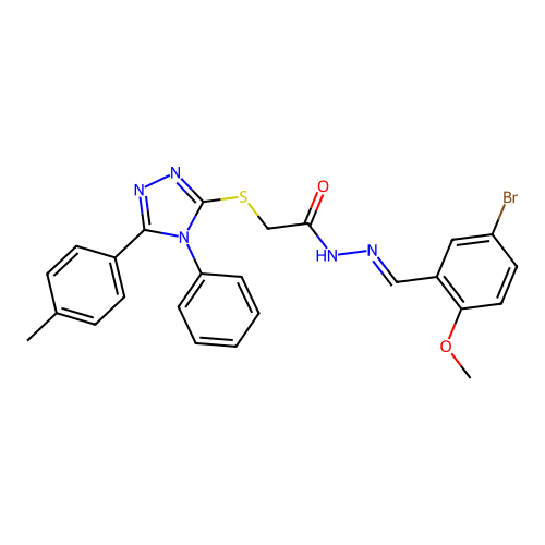 N'-[(E)-(5-bromo-2-methoxyphenyl)methylidene]-2-{[5-(4-methylphenyl)-4-phenyl-4H-1,2,4-triazol-3-yl]sulfanyl}acetohydrazide structure